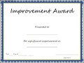 Improvement Award Certificate Template
