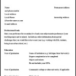 Internship Placement Resume Format