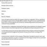 Job Resignation Letter to Company