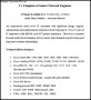 Junior Network Engineer Resume