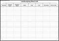 Landscaping Plant List Form Template