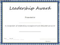 Leadership Award Certificate Template