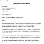 Lease Termination Letter for Equipment