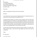 Letter Regarding the Termination of the Business Partnership