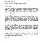 Letter of Intent Format Medical School