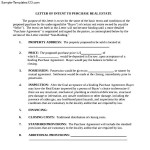 Letter of Intent Real Estate Purchase