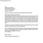 Letter of Introduction Teacher