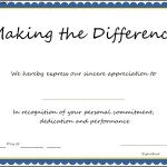 Making the Difference Award Certificate Template