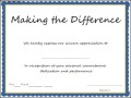 Making the Difference Award Certificate Template