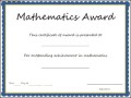 Mathematics Award Certificate Template
