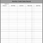 Monthly Credit Sales Record Template