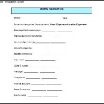 Monthly Expense Form