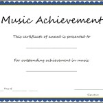 Music Achievement Award Certificate Template