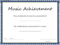 Music Achievement Award Certificate Template