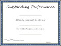 Outstanding Performance Award Certificate Template