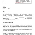 Part Time Faculty Job Offer Letter Template