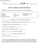 Parts of a Business Letter Worksheet