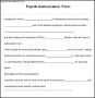 Payroll Authorization Form