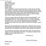 Personal Business Letter Sample