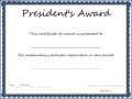 President’s Award Certificate Template