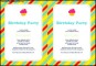Printable Colored Stripes Birthday Invitation