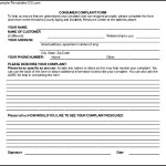 Printable Consumer Complaint Form
