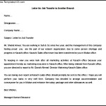 Printable Letter for Job Transfer to Another Branch