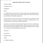 Printable Sample Recommendation Letter For Internship