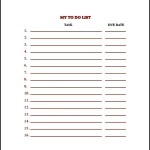 Printable Weekly To Do List Template