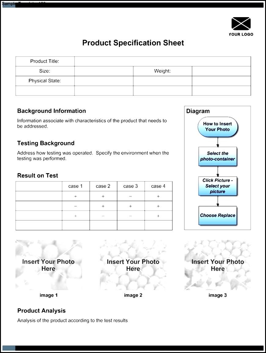 Product Spec Sheet Template