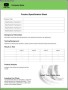 Product Specification Sheet Template