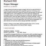 Project Manager CV Template Download