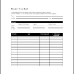 Project Task List Example