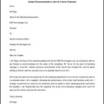 Recommendation Letter for Former Employee Template Example