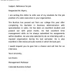 Reference Letter from Professor