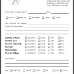Restaurant Survey Form Template