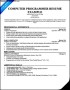 Resume For Computer Programmer