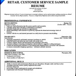 Retail Customer Service Resume Sample