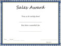 Sales Award Certificate Template