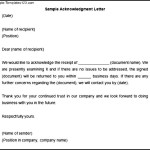 Sample Acknowledgment Letter