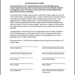 Sample Actor Release Form