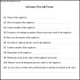 Sample Advance Payroll Form