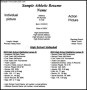 Sample Athletic Resume