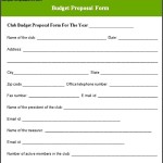 Sample Budget Proposal Form