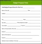 Sample Budget Proposal Form