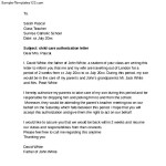 Sample Child Care Authorization Letter