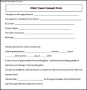 Sample Child Travel Consent Form