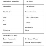 Sample Construction Work Order Form