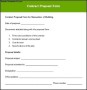 Sample Contract Proposal Form