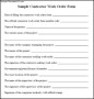Sample Contractor Work Order Form